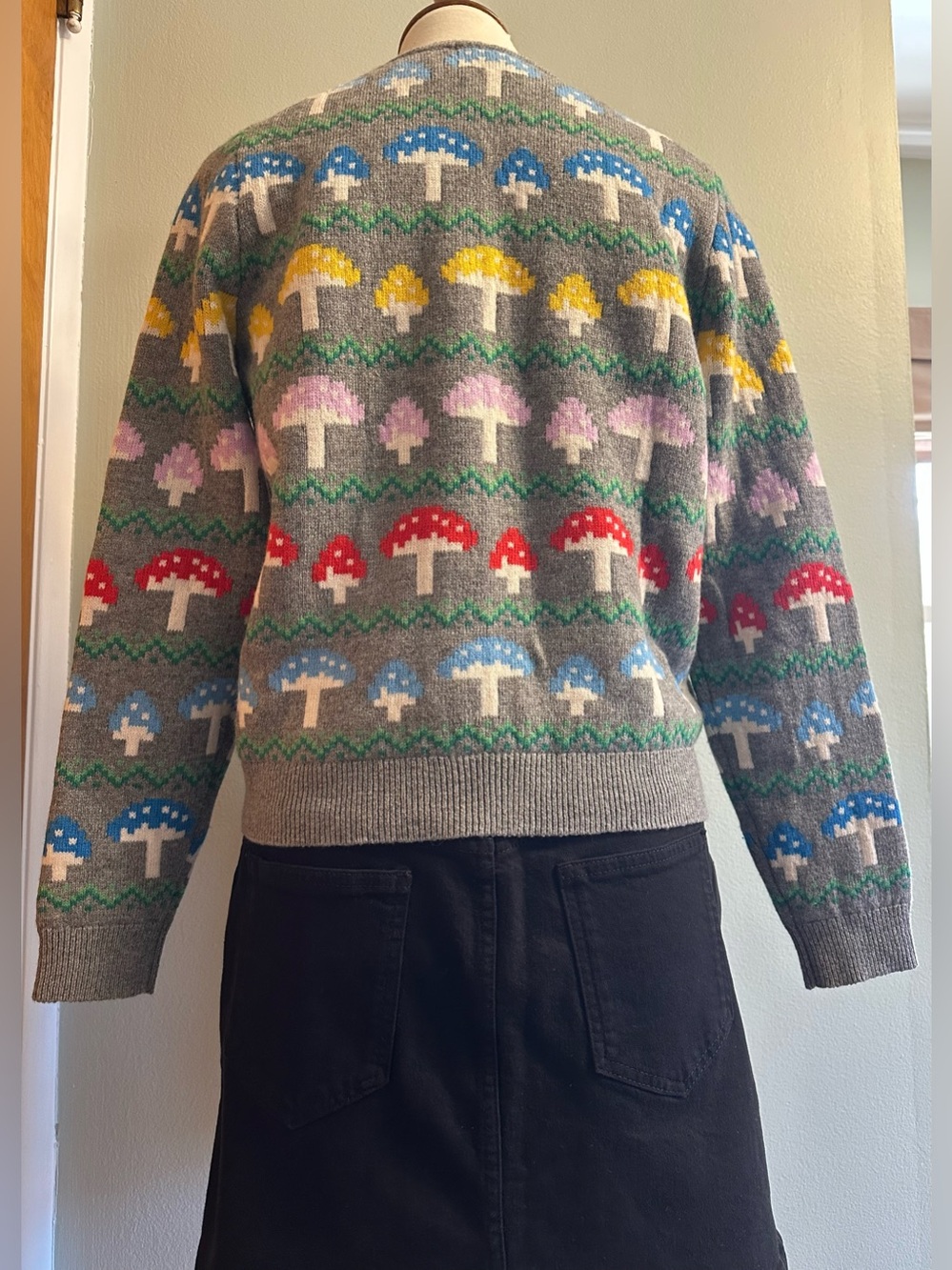 Boden Mushroom Print Edie Fair Isle Jumper - Picture 9 of 12